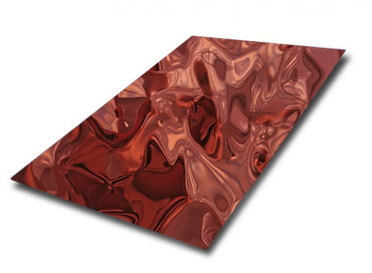 TẤM INOX 3D SÓNG NƯỚC MÀU ĐỎ